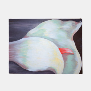 Ivory White Orchid With Lilac Lemon Hues Doormat