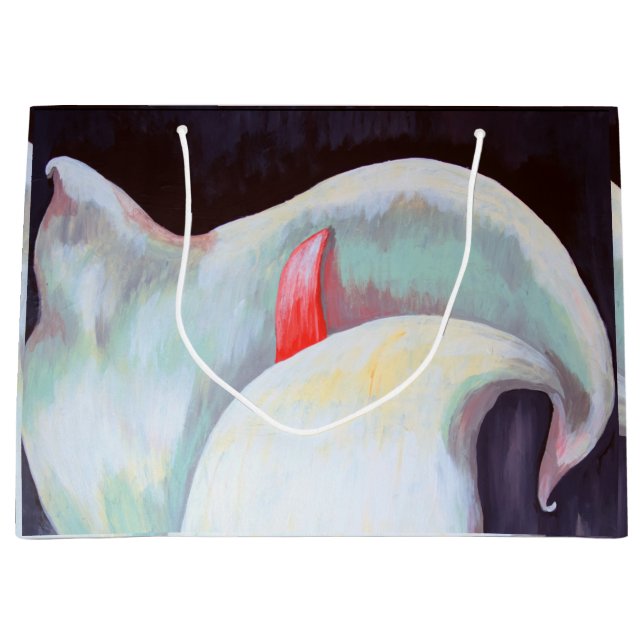 Ivory White Orchid With Lilac Lemon Hues Large Gift Bag (Front)