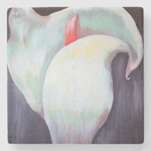 Ivory White Orchid With Lilac Lemon Hues Stone Coaster