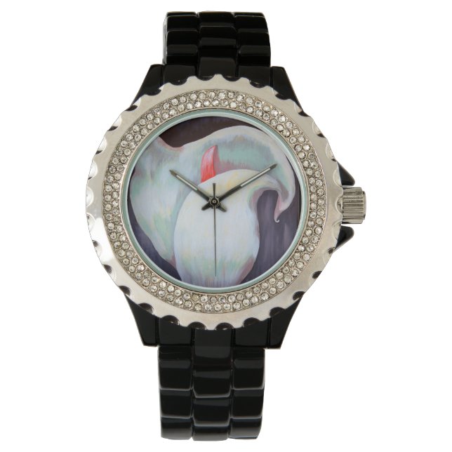 Ivory White Orchid With Lilac Lemon Hues Watch (Front)