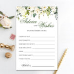 Ivory White Roses Floral Advice and Wishes card<br><div class="desc">Elegant Blush Rose Greenery Advice and Wishes card. For additional customisation,  feel free to contact me!</div>