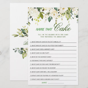 Ivory White Roses Floral Bridal Shower Game