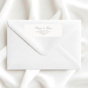 Ivory White Simple Wedding Return Address
