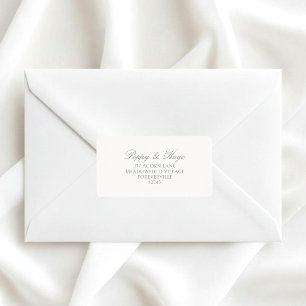 Ivory White Simple Wedding Return Address Label