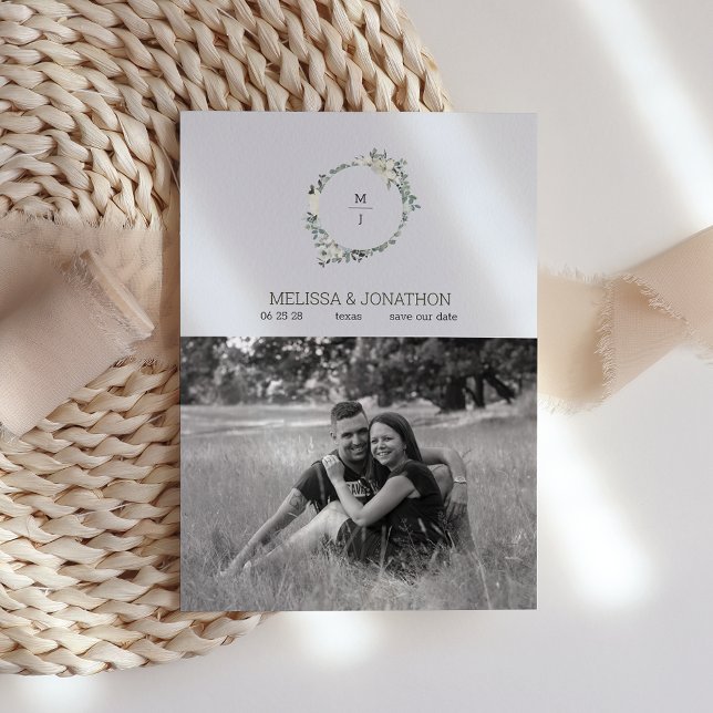 Ivory White Watercolor Floral Save The Date (Creator Uploaded)