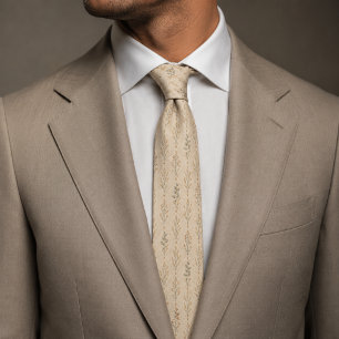 Ivory Wildflower Botanical Sage Green Rustic Tie