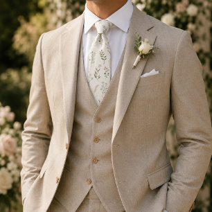 Ivory Wildflower Botanical Tie