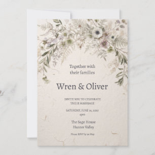 Ivory Wildflower Wedding Invitation