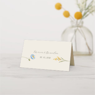 Ivory Wildflower Wedding Place Card