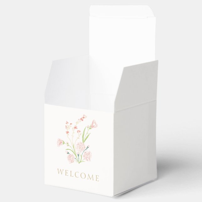 Ivory | Wildflower Welcome | Thank You Wedding  Favour Box (Opened)