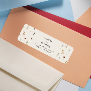 Ivory Wildflowers Fall Autumn Return Address