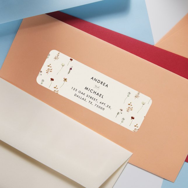 Ivory Wildflowers Fall Autumn Return Address (Creator Uploaded)