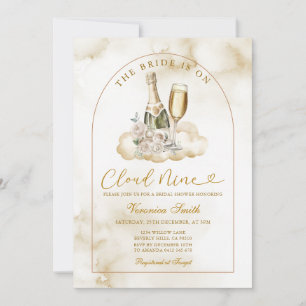 Ivory Wine The Bride is Cloud Nine Bridal Shower Invitation