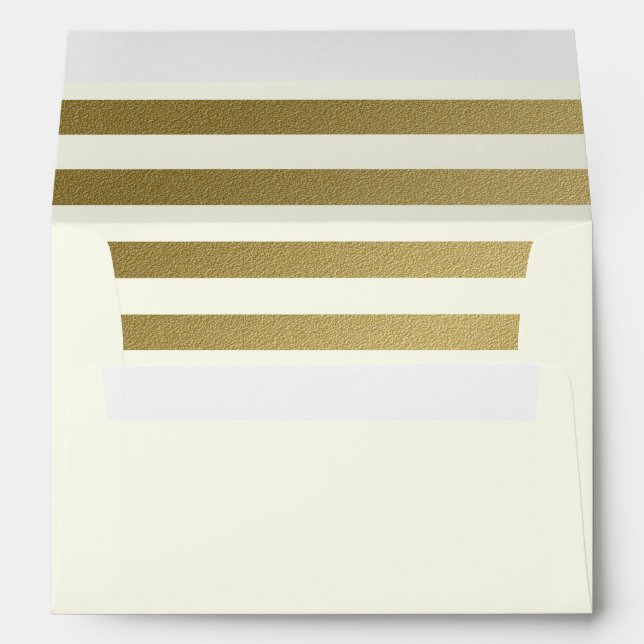 Ivory with Gold Stripes Inside Envelopes (Back (Bottom))