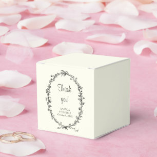 Ivory with rustic wreath chic elegant wedding  favour box