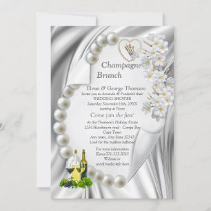 IvoryGreen,Blue,Gold Silk W-Shower Invitation