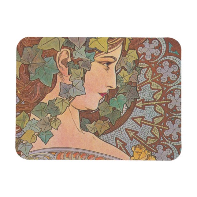 Ivy - Alphonse Mucha Magnet (Horizontal)
