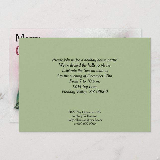 Ivy and Holly Holiday Party Invitation (Front/Back)
