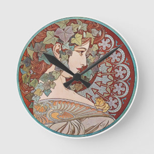 Ivy Art Nouveau Round Clock