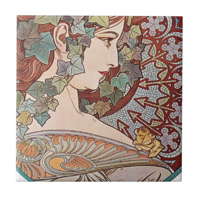 Ivy Art Nouveau Tile (Front)