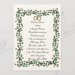 Ivy border wedding invitation template