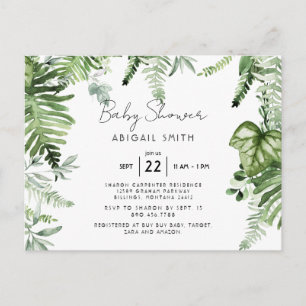 Ivy Botanical Neutral Baby Shower  Postcard