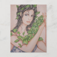 Ivy Bride Girl Portrait Pencil Art Illustration