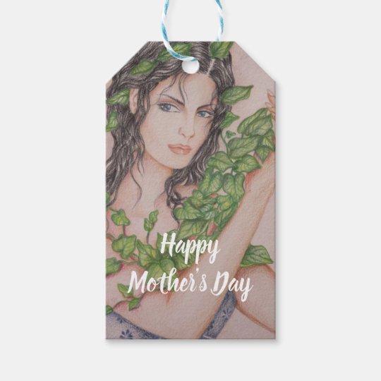 Ivy Bride Girl Portrait Pencil Sketch Mother S Day Gift Tags