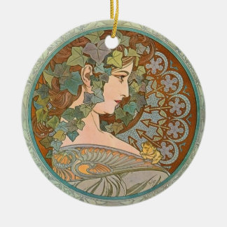 "Ivy" by Alphonse Mucha Ornament