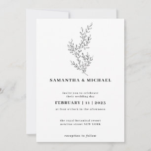 Ivy Floral Fall Boho Clear Indie Botanical Invitation