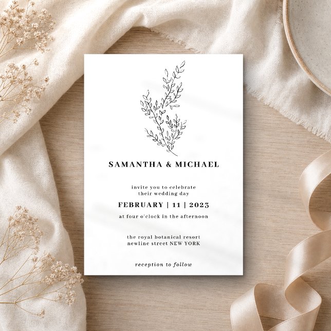 Ivy Floral Fall Boho Clear Indie Botanical Invitation (Creator Uploaded)