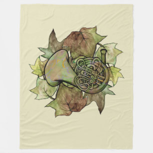 Ivy French Horn Fleece Blanket