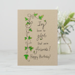 Ivy friends pun happy birthday card