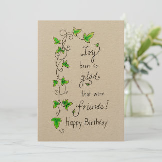 Ivy friends pun happy birthday card