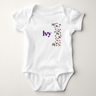 Ivy, Girls Name With Australian Wildlife,  Baby Bodysuit