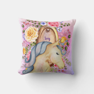 IVY - Girls Named Unicorn Dreams Personalised Cushion