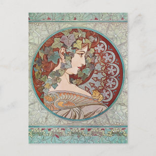 Ivy Goddess Mucha Postcard