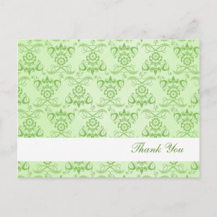 Ivy Green French Damask "Thank You" Postcard