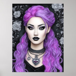 Ivy in Lavender Coloured Pencil Fantasy Fine Art Poster