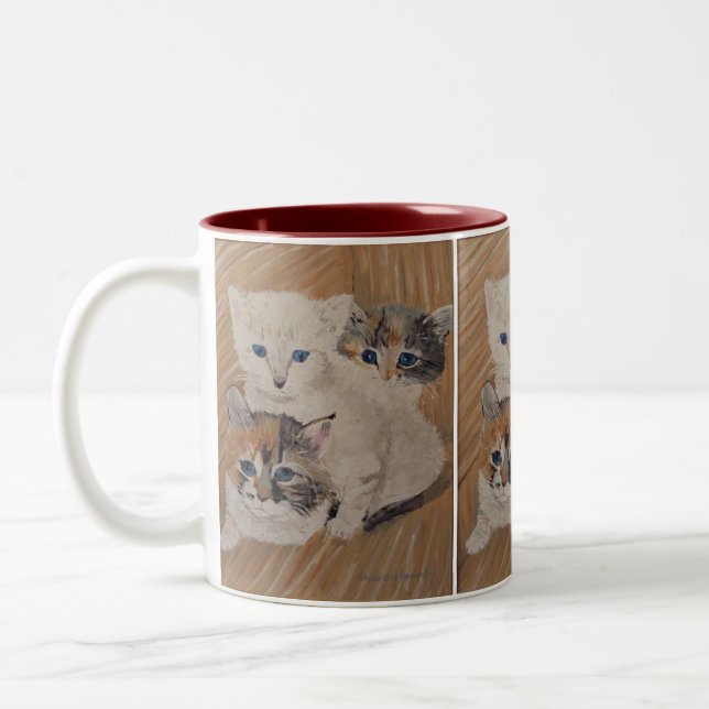 Ivy, Iris & Dixie Painting Two-Tone Coffee Mug (Left)
