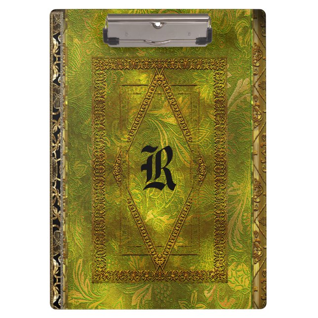 Ivy Jordshire Old Book Elegant Style Monogram Clipboard (Front)