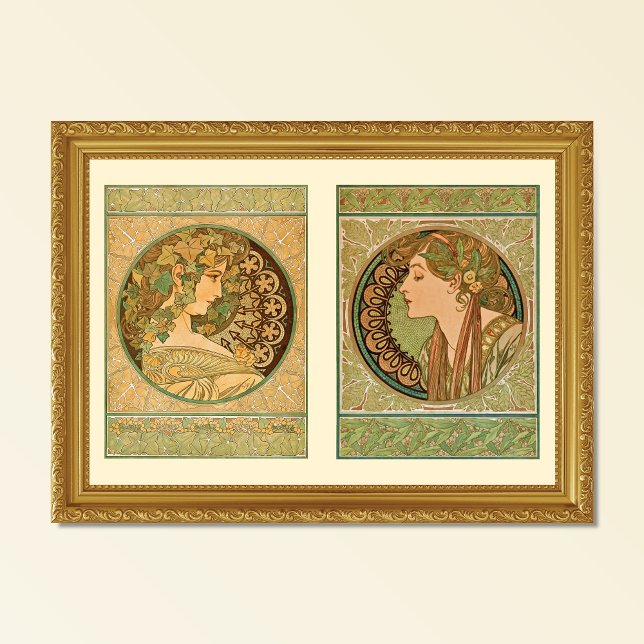 Ivy Laurel Fashion Portraits Alphonse Mucha Poster (Creator Uploaded)