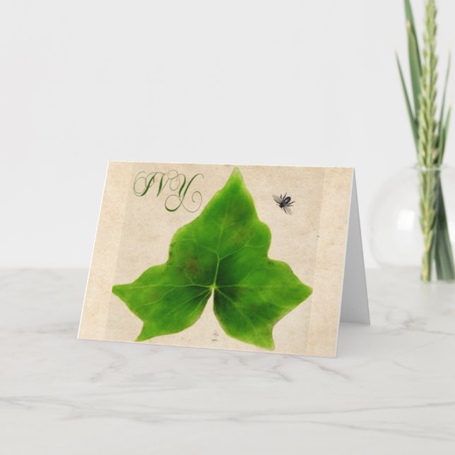 Ivy Leaf Botanical Painting Greeting Card (Front)