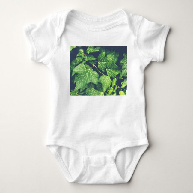 Ivy Leaf Green Leaves Baby Bodysuit (Front)