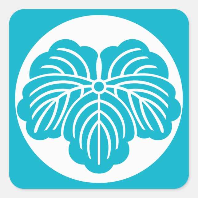 Ivy leaf in rice cake square sticker (Front)