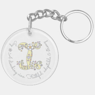 Ivy monogram letter I name and meaning keyring