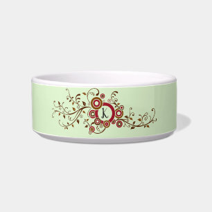 Ivy Pattern With Monogram Bowl