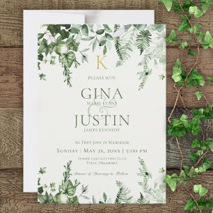 Ivy & Sage Monogram Wedding Invitation