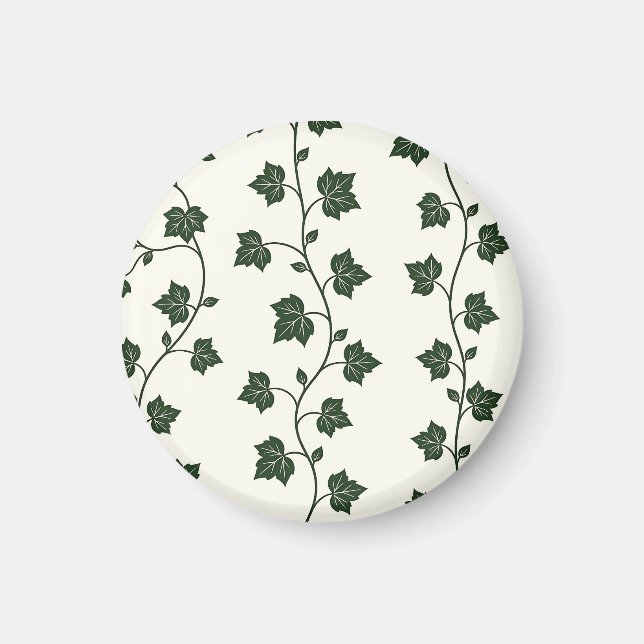 Ivy Vine Seamless Pattern Classic Green Magnet (Front)