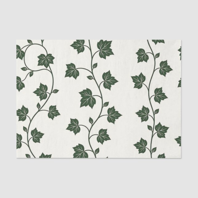 Ivy Vine Seamless Pattern Classic Green Tissue Paper (Front)